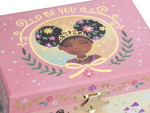 Miniatura 5 de Jewelkeeper Caja de almacenamiento de joyas musicales para niñas con bailarina giratoria, diseño rosa, melodía de lago cisne, caja de joyería