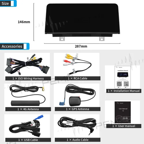 Miniatura 6 de PEMP F30 Pantalla Android 1920x720 HD, Qualcomm 8 núcleos 4+64GB CarPlay Android Auto Utilice el Bluetooth OEM para obtener el sonido, para BMW F30