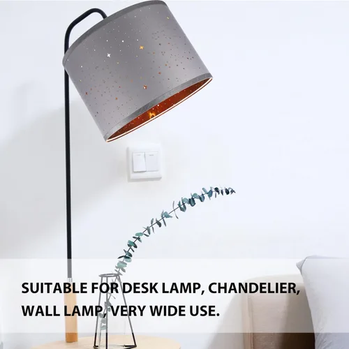 Miniatura 9 de LIFKOME Lámpara de mesa Pantalla de tela Pantalla Estrella Tambor s Hueco Cubierta de Mesa Clip en Bombilla Lámpara S Reemplazo Para Al lado De La