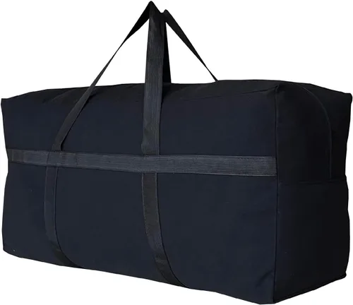 Miniatura 17 de Bolsa de lona de almacenamiento extra grande para viajes, bolsa de lona de viaje gigante de gran tamaño negra