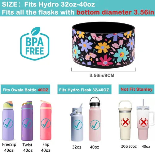 Miniatura 2 de HEYSKAY Funda protectora de silicona para botella de agua Hydro Flask y compatible con Stanley Tumbler, Yeti, Simple Modern, accesorios para Laguna