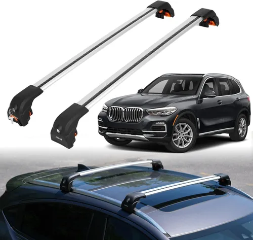 Miniatura 24 de ERKUL Barras transversales de techo de 220 libras para BMW X3 G01 2018-2024 Barras transversales de aluminio con bloqueo antirrobo para techo