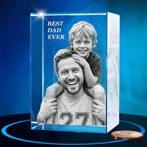 Miniatura 23 de ArtPix - Foto de cristal 3D, regalos personalizados para papá, mujeres, esposa, abuelo, gran regalo personalizado con tu propia foto, grabado en 3D