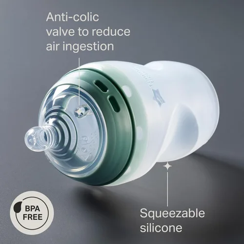 Miniatura 3 de Tommee Tippee Natural Start - Biberones de silicona anticólicos de 9 onzas, sin BPA, para bebés de 0+ meses, la silicona se siente como la piel