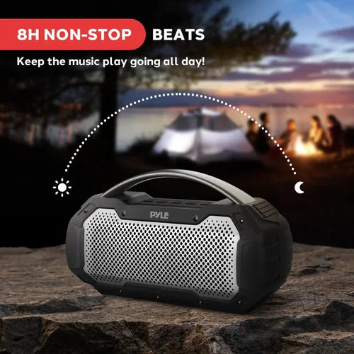 Miniatura 4 de Pyle Altavoz inalámbrico portátil Bluetooth con micrófono manos libres con graves profundos función de sonido estéreo TWS - Altavoz impermeable IPX6