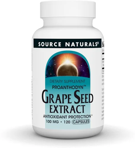 Miniatura 6 de Source Naturals Extracto de semilla de uva, Proanthodyn 100 mg Protección antioxidante y apoya el envejecimiento saludable del cerebro - 60 cápsulas