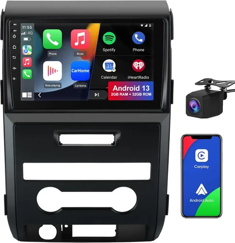 Miniatura 9 de Radio estéreo de coche para Ford F150 F-150 2009-2012, pantalla táctil de 9 pulgadas [2G+64G] Android 13 unidad principal con CarPlay/Android Auto