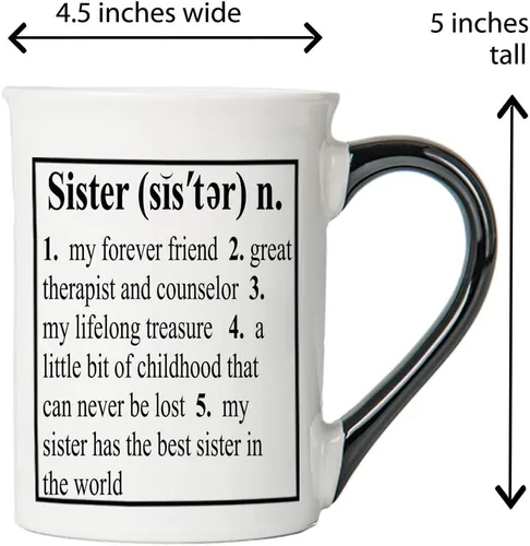 Miniatura 3 de Regalos para hermanas, taza de café de cerámica de 16 onzas, taza de café para la mejor hermana del mundo, regalos para hermanas de hermana, regalos