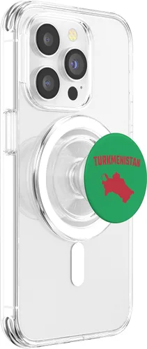 Miniatura 3 de Isolated red silhouette of a map of Turkmenistan PopSockets MagSafe PopGrip for iPhone