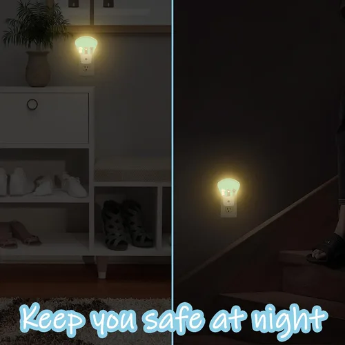 Miniatura 6 de Luz nocturna de patas de gato enchufable LED con sensor de atardecer a amanecer, lámpara de noche suave, adecuada para el hogar, dormitorio, baño