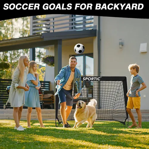 Miniatura 7 de Paquete de 2 redes de fútbol de 4 x 3 pies, porterías de fútbol para practicar niños para interiores y exteriores. Red de fútbol portátil con bolsa
