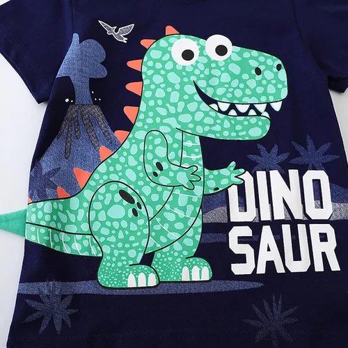 Miniatura 4 de Conjunto de ropa de verano para bebés y niños pequeños de 1 a 6 años de edad, camisetas de dinosaurio de manga corta con estampado de squama
