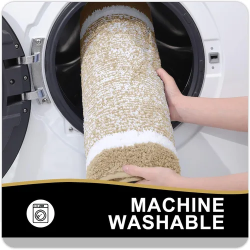 Miniatura 6 de OLANLY Juego de alfombras de baño de 3 piezas, alfombras de baño de microfibra suave y absorbente y alfombra de inodoro de contorno en forma de U