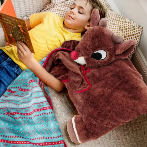 Miniatura 6 de Animal Adventure® Rudolph The Red-Nosed Reindeer® Rudolph Character Cuddle Combos™ 2 en 1 Stow-n-Throw Cuddle Bud con asa de transporte