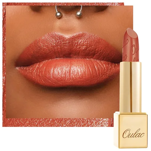 Miniatura 42 de Oulac Lápiz labial rojo, regalos de Navidad para mujeres, fórmula hidratante ligera con brillo 3D metálico, color de labios de alto impacto, Bomba