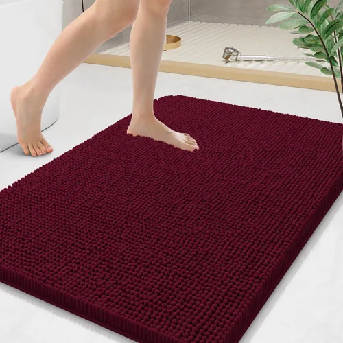 Miniatura 191 de Arotive Alfombras de baño de felpilla extrasuaves y absorbentes, de 24 x 16 pulgadas, lavables a máquina, parte trasera de goma antideslizante