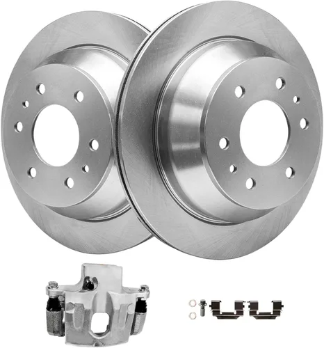 Miniatura 11 de Detroit Axle - Rotores de freno de disco trasero + pinza de freno de disco del lado del pasajero trasero de repuesto para Acura TL Honda Element