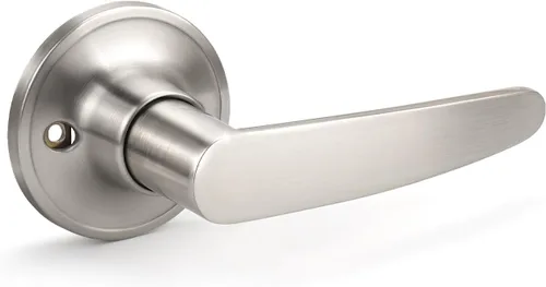 Miniatura 46 de KNOBWELL Juego de 10 manijas de puerta color negro mate, juego de manijas de puerta para privacidad para cama y baño, reversible para lado derecho