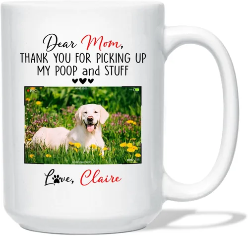 Miniatura 31 de Taza de café con nombre personalizado "Best Dog Mom Ever", regalo para mamá, mamá, madre, amante de los perros, taza de cerámica blanca Taza blanca