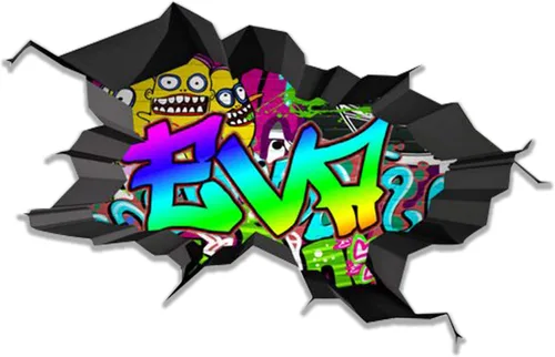 Miniatura 24 de Calcomanía de pared con nombre personalizado, graffiti 3D Arte personalizado calcomanía decorativa de vinilo Removible Despegar y pegar