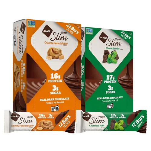 Miniatura 16 de Nugo Mantequilla de maní crujiente de chocolate oscuro, 0.66 onzas de proteína vegana, 0.11 onzas de azúcar, 0.11 onzas de fibra, baja