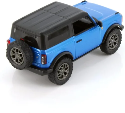 Miniatura 4 de Ford Bronco 2022 - Parte superior cerrada, azul - Kinsmart 5438DA/B - Modelo de automóvil fundido a presión a escala 1/34