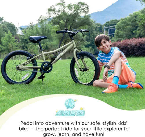 Miniatura 4 de AVASTA Bilbo - Bicicleta infantil de 18 20 pulgadas para niños y niñas de 5 a 10 años, estilo retro, de acero de alto carbono, con manillar