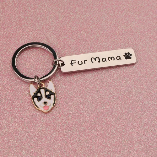 Miniatura 3 de BEKECH perro mamá regalo piel mamá llavero huella huella perro amante joyería perro perro persona regalo mamá perro regalo