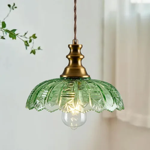 Miniatura 12 de Lámpara Colgante de 1 Luz con Pantalla de Vidrio de Metal Bronce Frotado con Aceite y Cable Ajustable, Lámpara Colgante de Techo Industrial