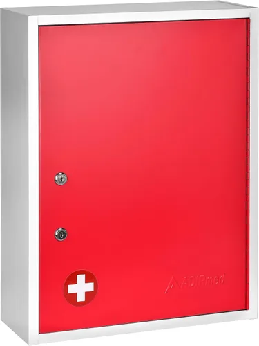 Miniatura 8 de AdirMed Botiquín de medicina con bloqueo, gabinete de primeros auxilios montado en la pared con cerradura, botiquín de pared con cerradura doble