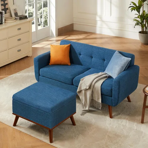 Miniatura 42 de Tbfit Sofá en Forma de L, Sofás Seccionales Modernos de Mediados de Siglo de 80" de Ancho, Sofás de 3 Plazas con Chaise Lounge Amplio, Sofá Beige