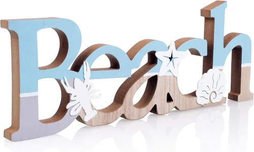 TideAndTales - Letrero de playa (14.5 x 5.5 pulgadas), decoración costera, decoraciones de playa para oficina o casa de playa, letreros rústicos con