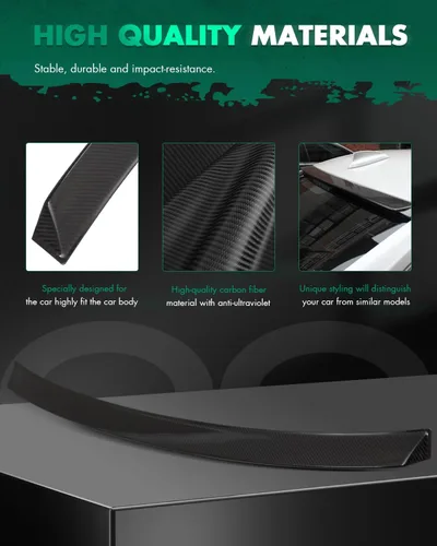 Miniatura 4 de SCITOO Alerón de techo de ventana trasera de fibra de carbono para BMW F30 F80 Serie 3 Sedan negro brillante alerón de techo de ventana trasera
