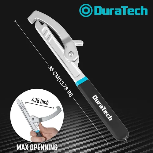 Miniatura 3 de DURATECH Llave de tuerca de bloqueo para colador de fregadero, ajustable hasta 4-3⁄4 pulgadas de capacidad de mordaza, para instalar o quitar