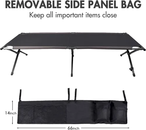 Miniatura 6 de PORTAL Portátil plegable, bolsa de transporte para invitados y organizador de almacenamiento lateral, tienda de campaña para adultos, cuna para Negro