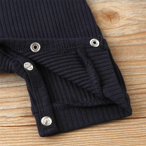 Miniatura 32 de Mameluco unisex de manga corta para bebé recién nacido, con botones, de una pieza, ropa de color sólido