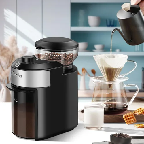 Miniatura 7 de Wancle Molinillo de Café de Rebabas Molinillo de Café de Rebabas Planas con 28 Configuraciones, Molienda Precisa con Capacidad de 2-12 Tazas, Fácil