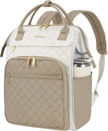 Miniatura 17 de EMPSIGN Mochila para laptop de 15.6 pulgadas para mujer, bolsa de trabajo de negocios, repelente al agua, mochila informal con puerto USB