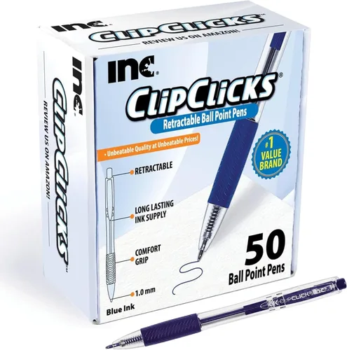 Miniatura 11 de Inc. ClipClicks - Bolígrafos retráctiles, juego de bolígrafos de punta media de 0.039 pulgadas con agarre cómodo para escuela, oficina, escritura