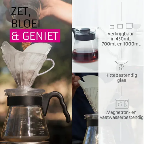 Miniatura 3 de Hario V60 Jarra de café de vidrio, 450ml, Negro