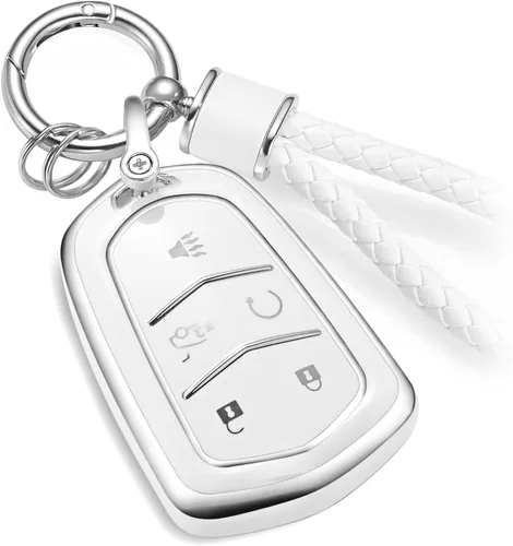 Miniatura 42 de Funda para llavero Nissan con llavero de cuerda trenzada de metal de lujo, funda suave mejorada para llave Nissan (solo 3 botones)
