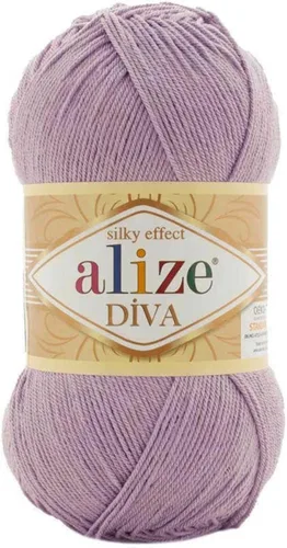 Miniatura 45 de Alize Diva Silk Effect 100% hilo acrílico de microfibra, 1 madejas de bola de 3.53 oz 383yds color (1 - crema)