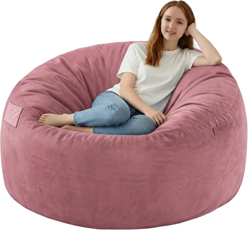 Miniatura 64 de Silla de Puf de 3 Pies, Sillas de Puf Cómodas con Relleno de Espuma Viscoelástica, Sofá de Puf Esponjoso con Funda de Terciopelo Holandés, Sillas