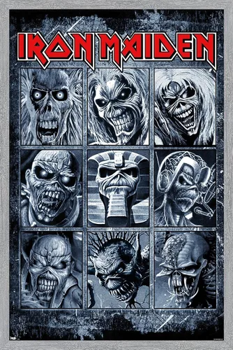 Miniatura 17 de Trends International Iron Maiden - Grid Wall Poster, 14.725" x 22.375", Barnwood Framed Version