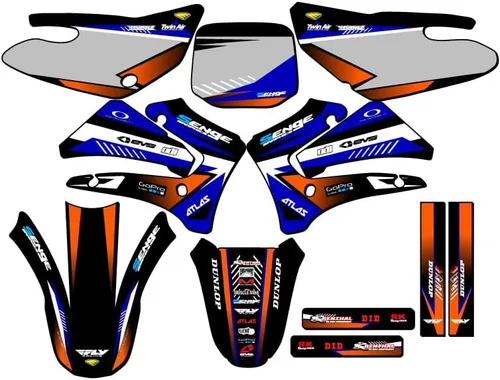 Miniatura 13 de TTR 125 SURGE 2000-2007 Kit de base gráfica Senge negro compatible con Yamaha