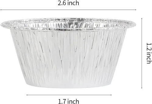 Miniatura 2 de Tazas de papel de aluminio para hornear, Ramekin desechables de 2.4 onzas, forros de papel plateado para cupcakes, 200 piezas de aluminio