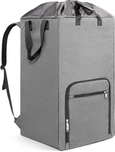 Miniatura 15 de Bukere - Mochila para lavandería, extra grande, 2 en 1, cesta de lavandería para estudiantes universitarios, artículos esenciales para el Negro