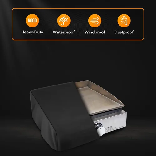 Miniatura 3 de Cubierta de parrilla resistente a prueba de agua de 600D poliéster para parrilla de mesa, compatible con parrilla Blackstone 1971 de 17 pulgadas sin