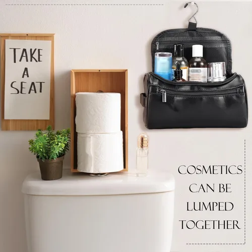 Miniatura 6 de Aliceset Juego de 6 bolsas de aseo de cuero para padrinos de boda con gancho, bolsa de cuero para propuesta de boda con asa lateral, regalo