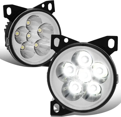 Miniatura 10 de DNA MOTORING FL-HAY-015-CH - Par de faros antiniebla de proyector LED completo compatibles con Kenworth T680 2011-2022, lente transparente cromada
